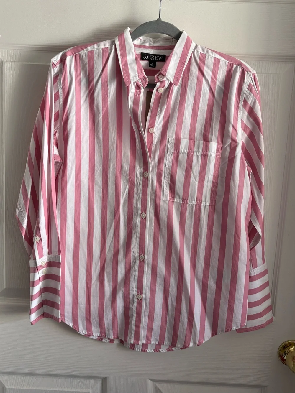 NWT J. Crew Garçon Striped Pink Button-Up Shirt